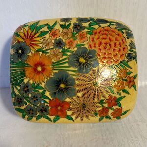 Vintage Trinket Box Container Made in Kashmir Ring Box